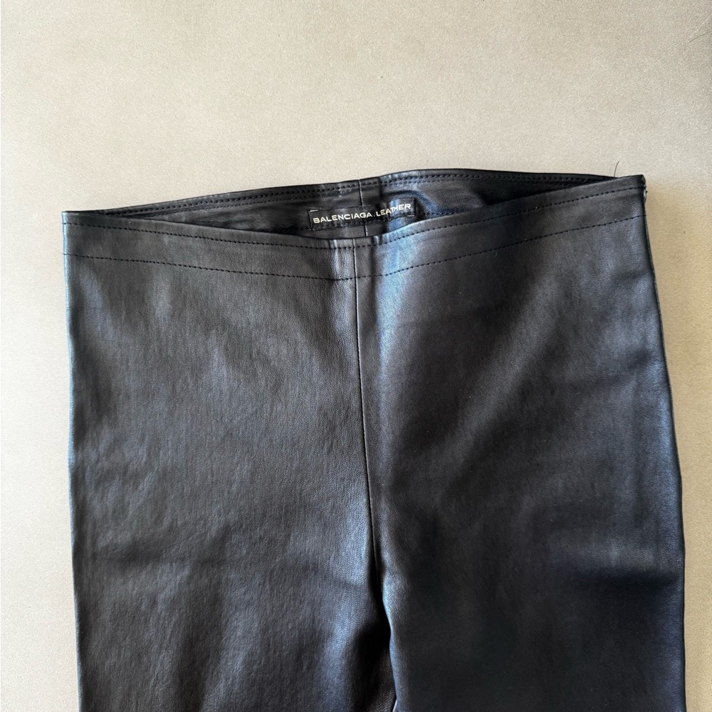 Balenciaga Black Leather Pants